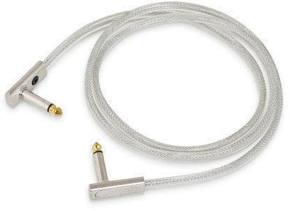Adapter/Patch-kabel RockBoard Flat Patch Cable - SAPPHIRE Sølv 100 cm Vinklet - Vinklet