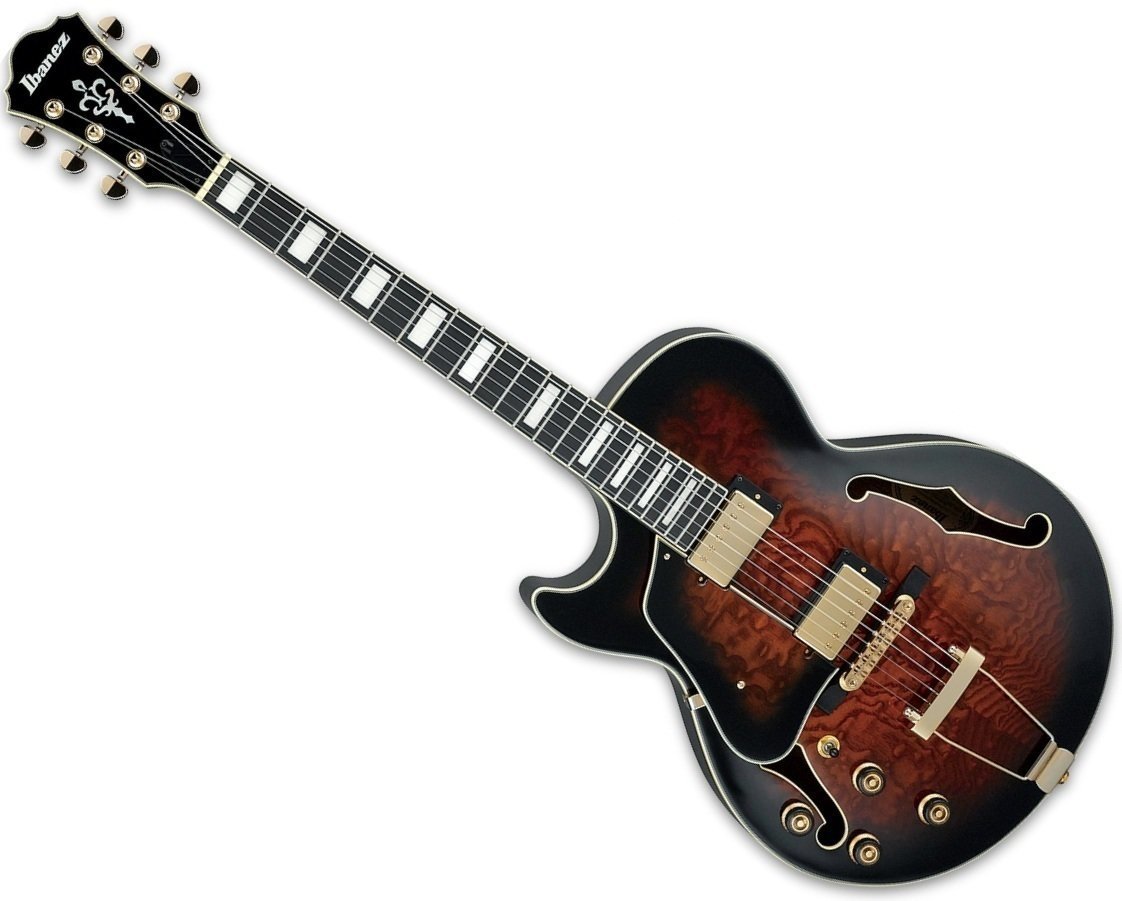 Semi-akoestische gitaar Ibanez AG95QAL DBS Dark Brown Sunburst