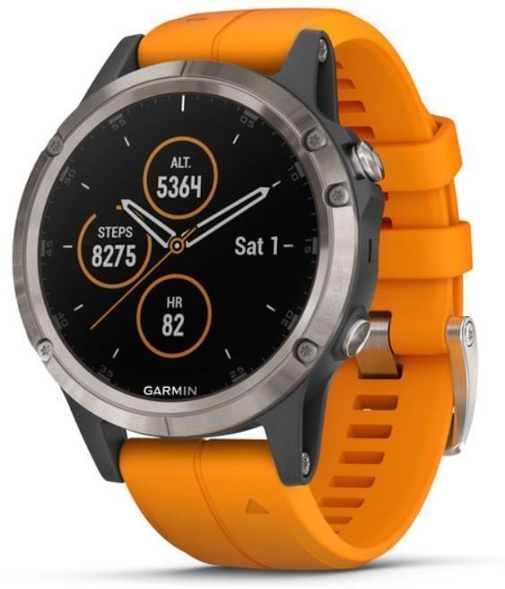 Смарт часовници Garmin fénix 5 Plus Sapphire/Titanium/Orange