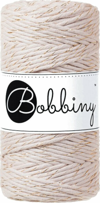 Cord Bobbiny Macrame Cord 3 mm 100 m Golden Nude Cord