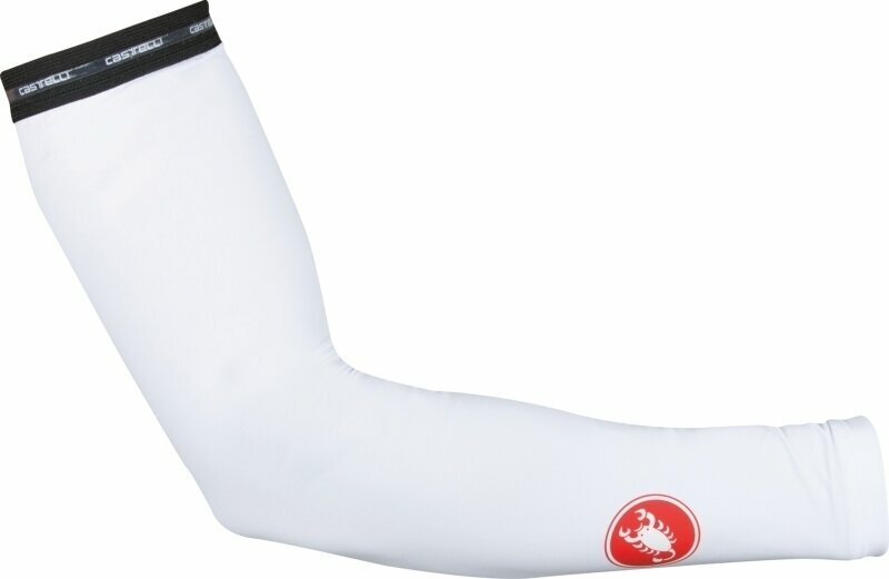 Mangas de brazo de ciclismo Castelli UPF 50 + Light Blanco S Mangas de brazo de ciclismo