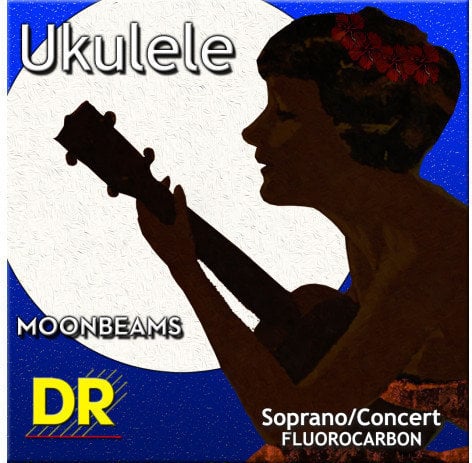 Cordas para ukulele soprano DR Strings Moonbeams Ukulele Clear Fluorocarbon String Set Soprano & Concert