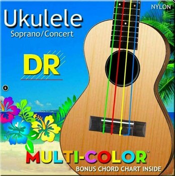 Cordes pour ukulélé soprano DR Strings Multi-Color Ukulele String Set Sopran & Concert High-G - 1