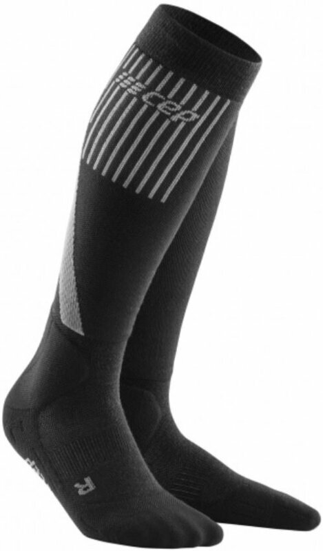 Juoksusukat CEP WP205U Winter Compression Tall Socks Black IV Juoksusukat