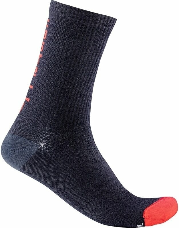 Чорапи за колоездене Castelli Bandito Wool 18 Savile Blue/Red S/M Чорапи за колоездене