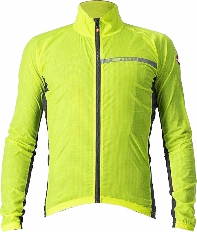 Biciklistička jakna, prsluk Castelli Squadra Stretch Yellow Fluo/Dark Gray 3XL Jakna