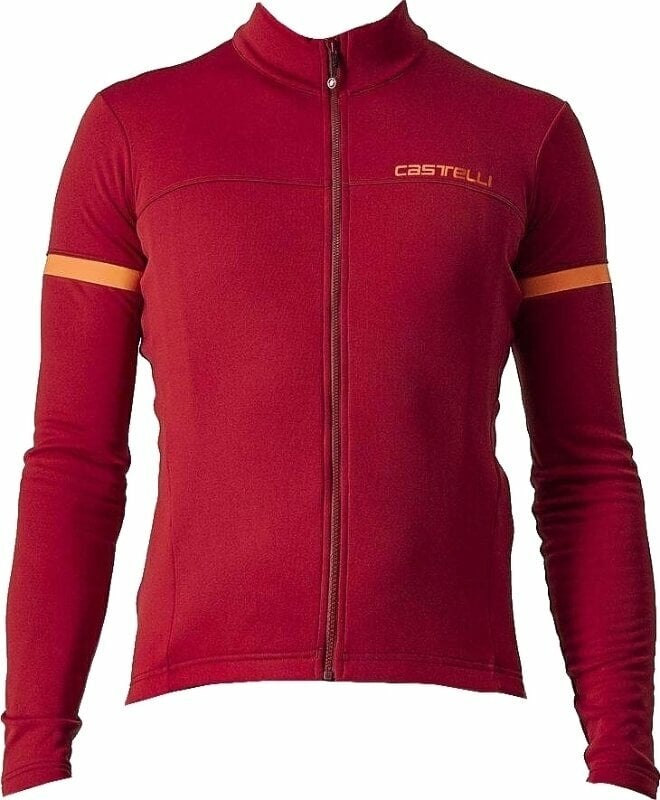 Cycling jersey Castelli Fondo 2 Jersey Full Zip Pro Red/Orange Reflex L