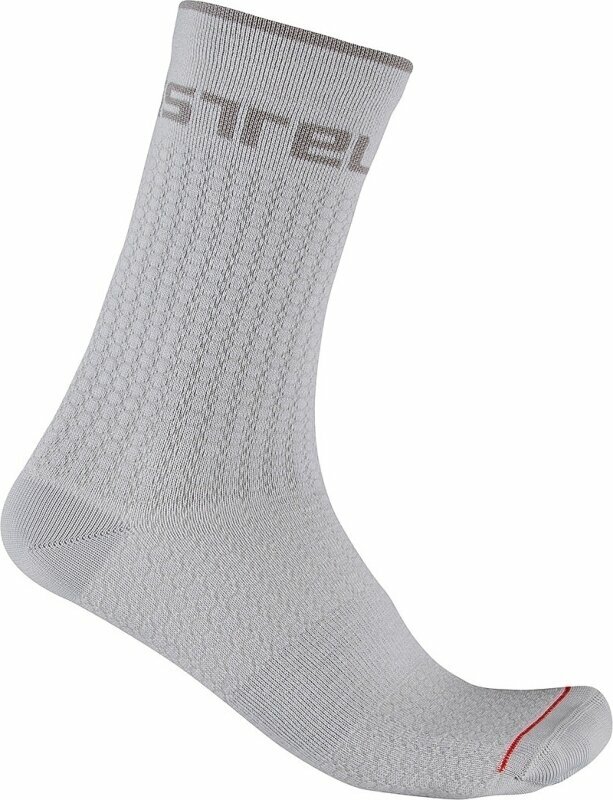 Cycling Socks Castelli Distanza 20 Sock Silver Gray 2XL Cycling Socks