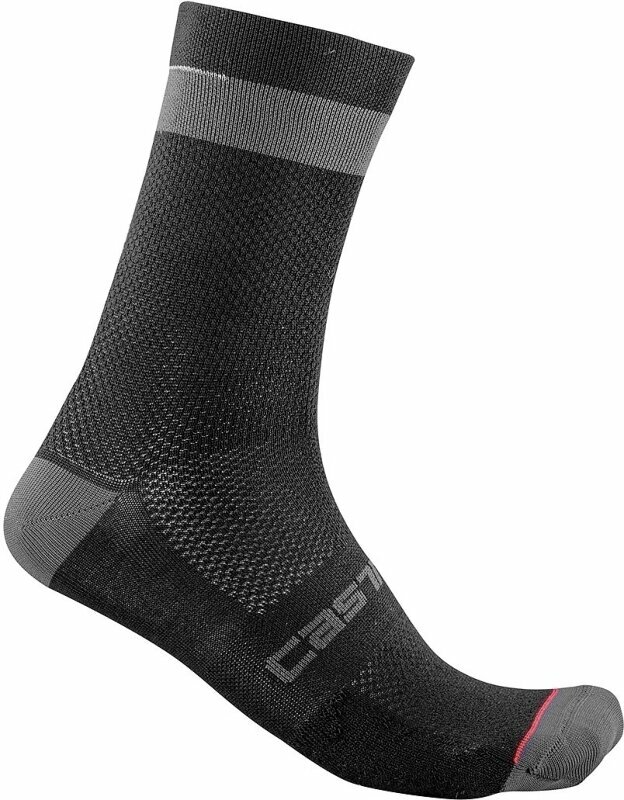 Kolesarske nogavice Castelli Alpha 18 Black/Dark Gray S/M Kolesarske nogavice