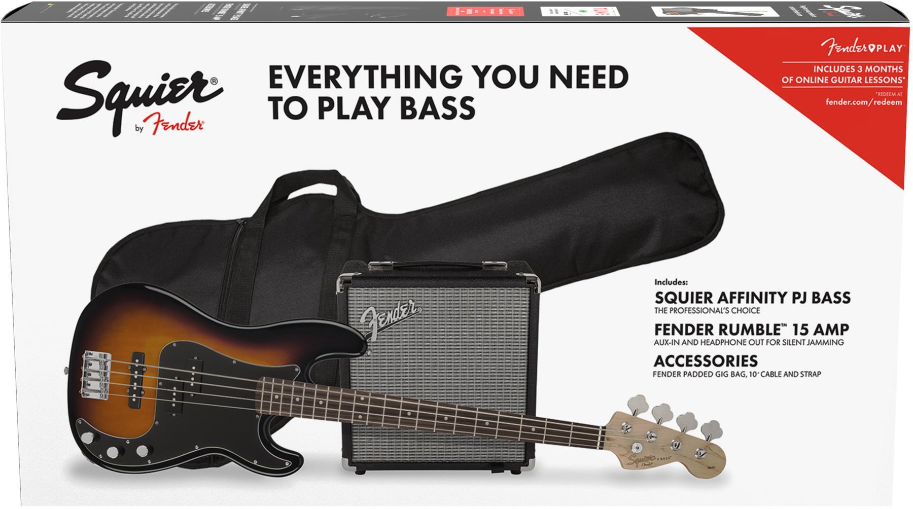 Elektrische basgitaar Fender Squier Affinity Series Precision Bass PJ Pack IL Brown Sunburst