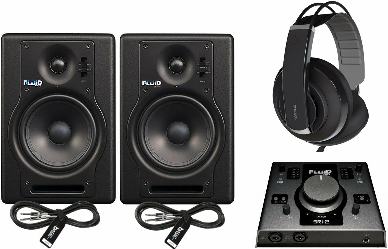 Monitor da studio attivi a 2 vie Fluid Audio F5 Complete Studio SET