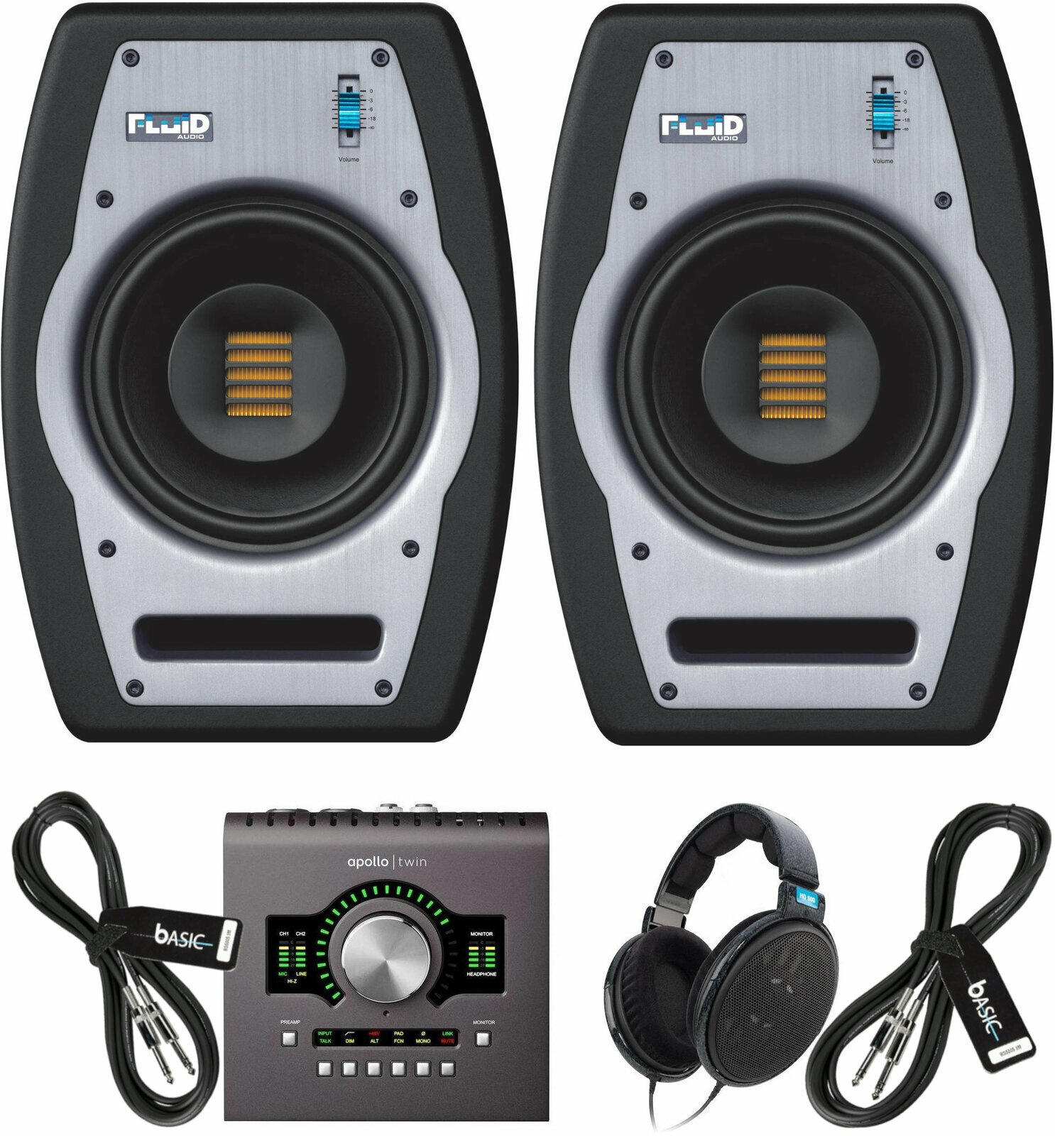 2-weg actieve studiomonitor Fluid Audio FPX7 Pro SET