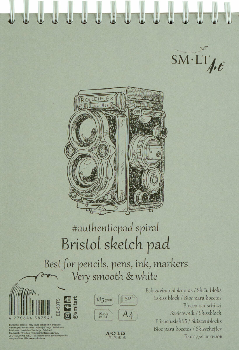 Schetsboek Smiltainis Bristol Sketch Pad A4 185 g Schetsboek