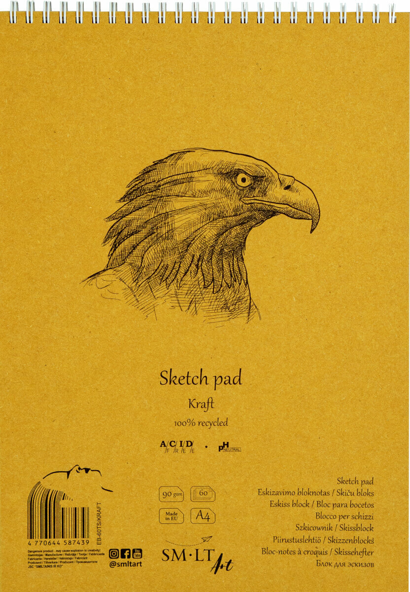 Carnet de croquis Smiltainis Kraft Sketch Pad A4 90 g Carnet de croquis
