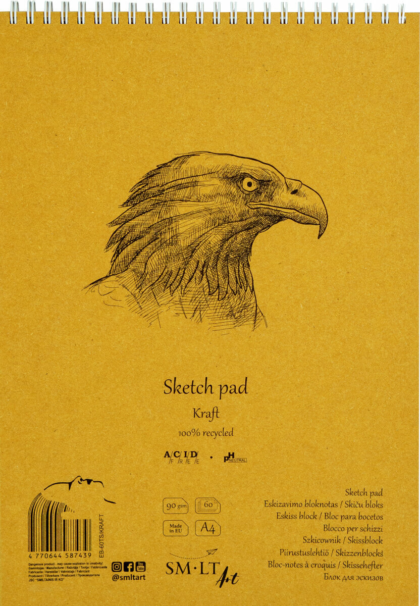 Sketchbook Smiltainis Kraft Sketch Pad Sketchbook 60 A4 90 g