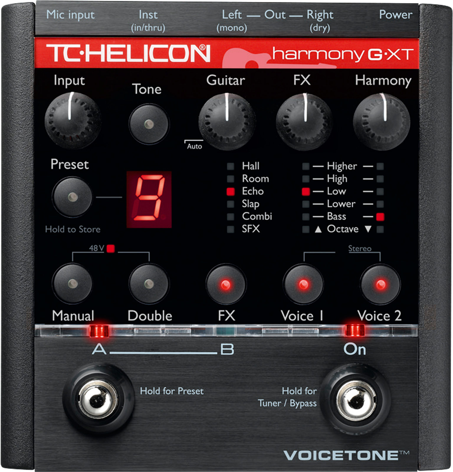 Procesador de efectos vocales TC Helicon VoiceTone HARMONY G XT