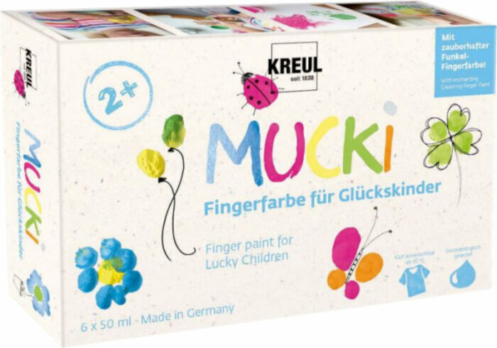 Couleur des doigts Kreul Mucki Ensemble de peinture au doigt 6 x 50 ml