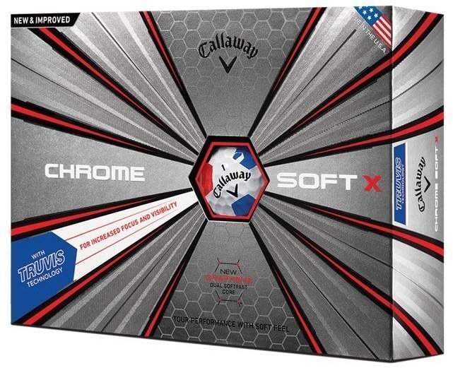 Golfball Callaway Chrome Soft X 18 Truvis Red/Blue
