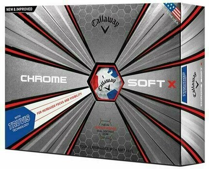 Golfball Callaway Chrome Soft X 18 Truvis Red/Blue - 1