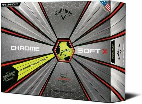 Golfball Callaway Chrome Soft X Yellow 18 Truvis Black - 1