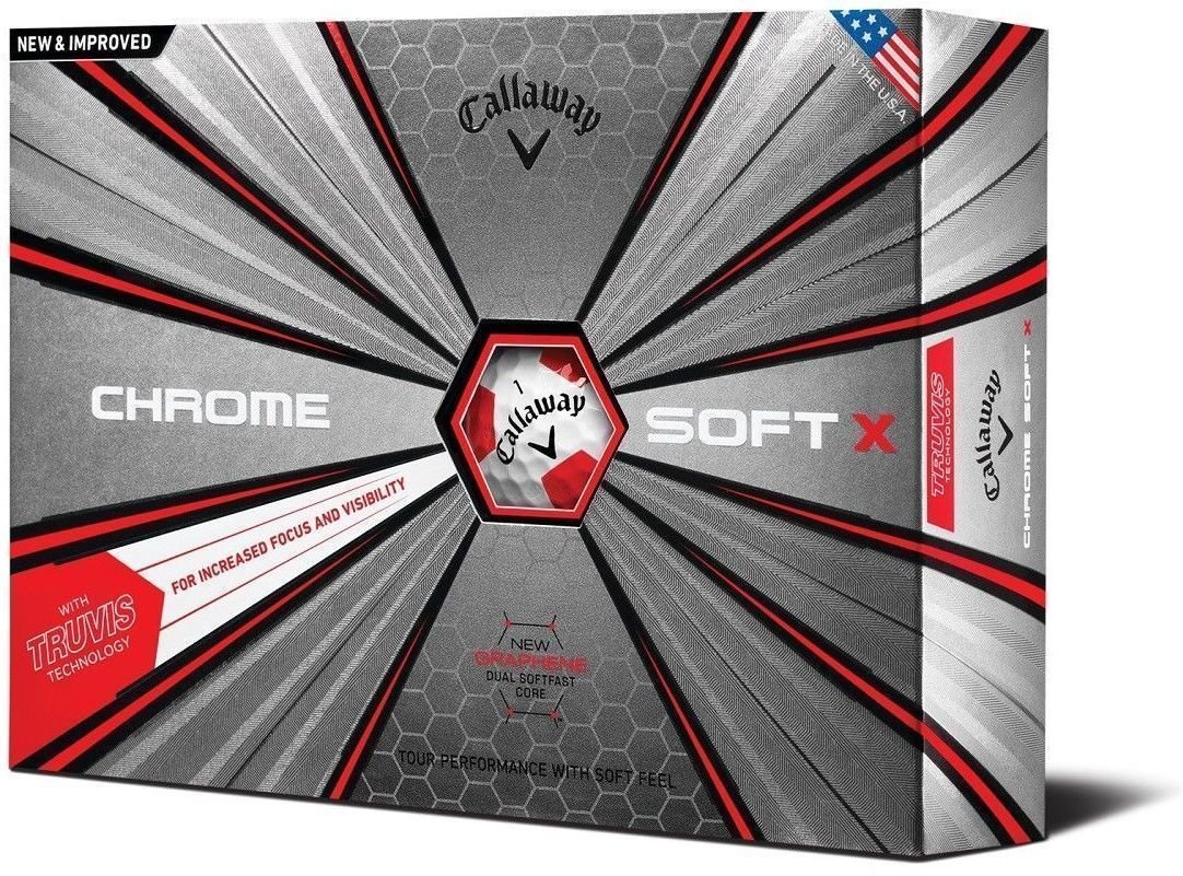 Golfball Callaway Chrome Soft X 18 Truvis Red