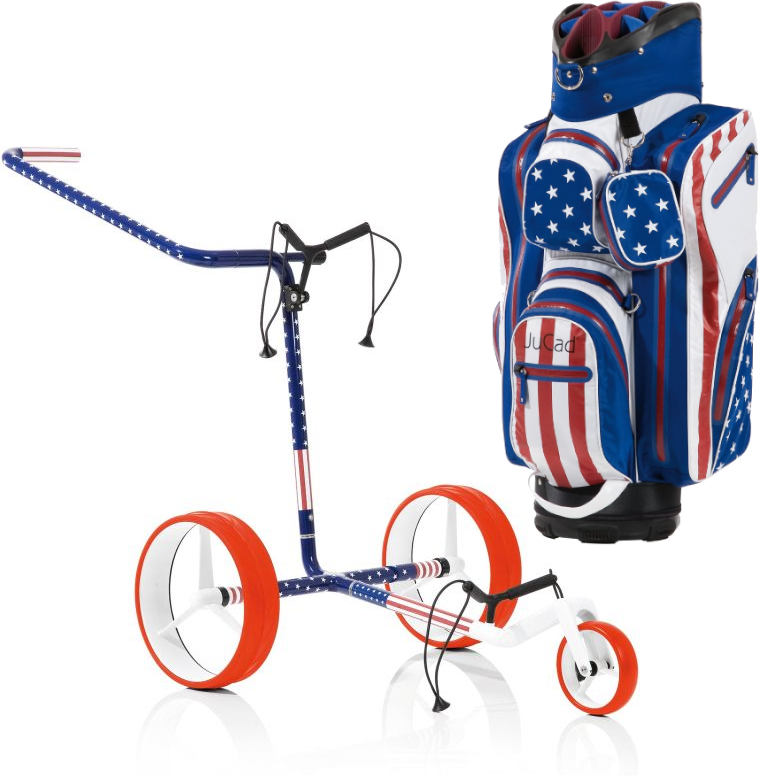 Jucad Carbon 3-Wheel Aquastop Bag SET USA Cărucior de golf manual