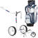 Jucad Carbon 3-Wheel Aquastop Bag SET White Manuel golfvogn