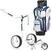 Wózek golfowy ręczny Jucad Carbon 3-Wheel Aquastop Bag SET White Wózek golfowy ręczny
