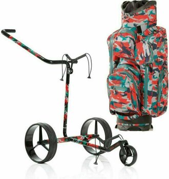 Manuálny golfový vozík Jucad Carbon 3-Wheel Aquastop Bag SET Camouflage Manuálny golfový vozík - 1