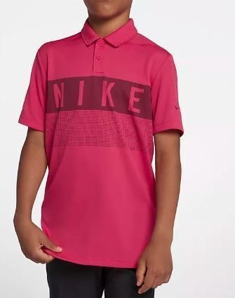 Polo košile Nike Dry Graphic Chlapčenské Golfové Polo Rush Pink S
