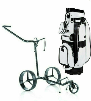 Manual Golf Trolley Jucad Carbon 3-Wheel SET Black/White Manual Golf Trolley - 1