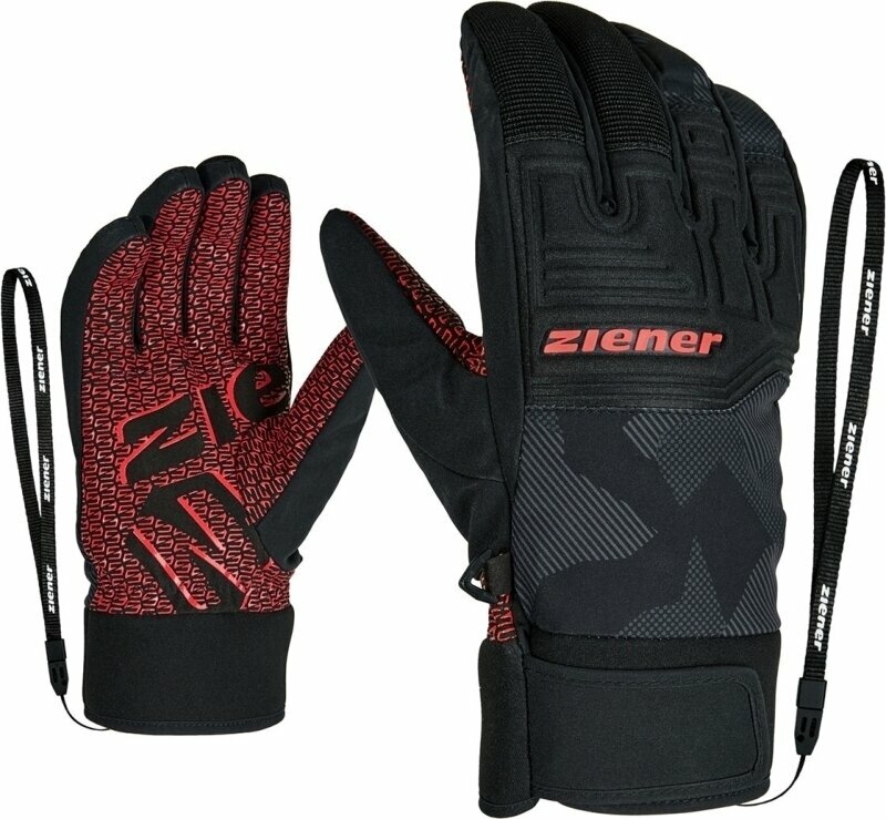 Photos - Winter Gloves & Mittens Ziener Garim AS Gray Ink Camo 9,5 Ski Gloves 801065.247-9,5 