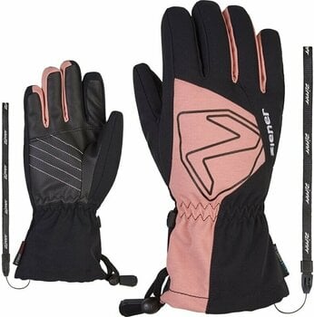 Ski Gloves Ziener Laril AS Black/Fading Rose Stru 4 Ski Gloves - 1