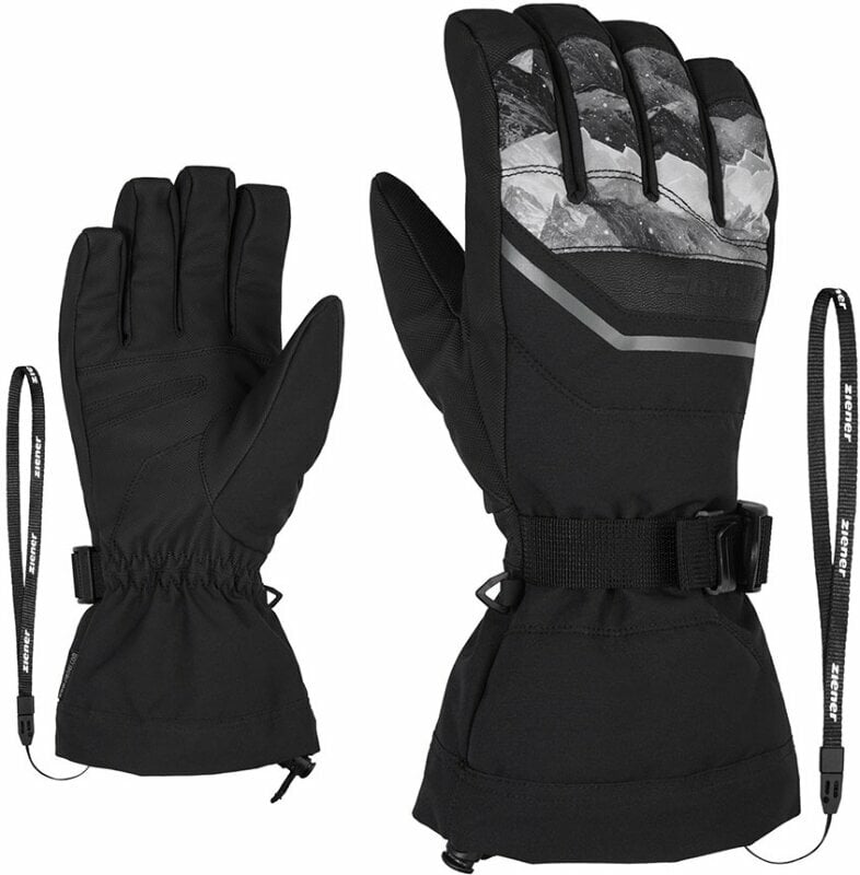 SkI Handschuhe Ziener Gillian AS Grey Mountain Print 10 SkI Handschuhe (Beschädigt)