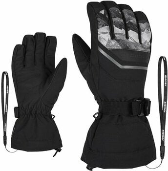 Ski Gloves Ziener Gillian AS Grey Mountain Print 8,5 Ski Gloves - 1
