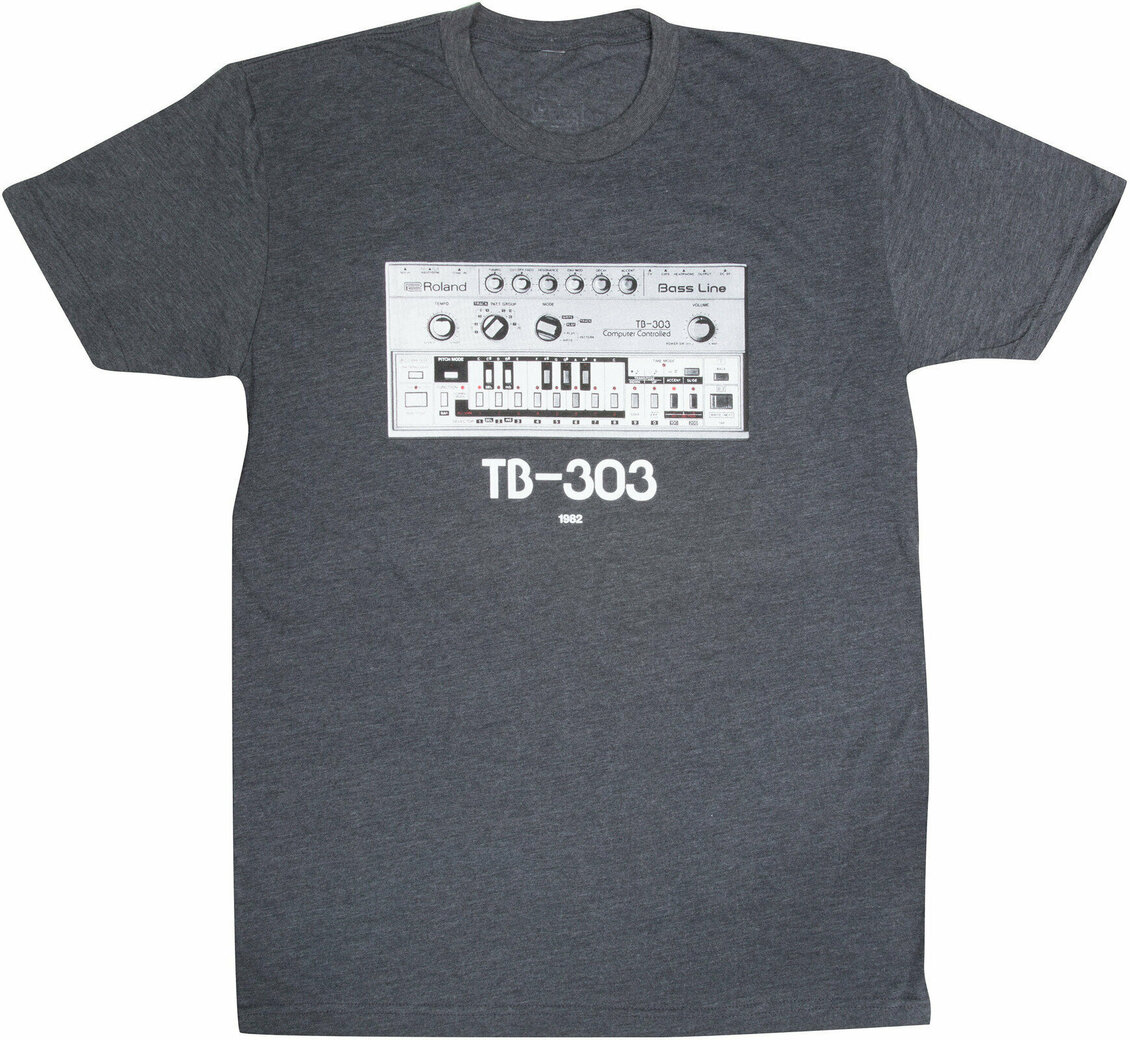 T-shirt Roland TB-303 Crew - Motif Emblématique, 100% Coton, Coupe Classique - Couleur Charbon, Taille S