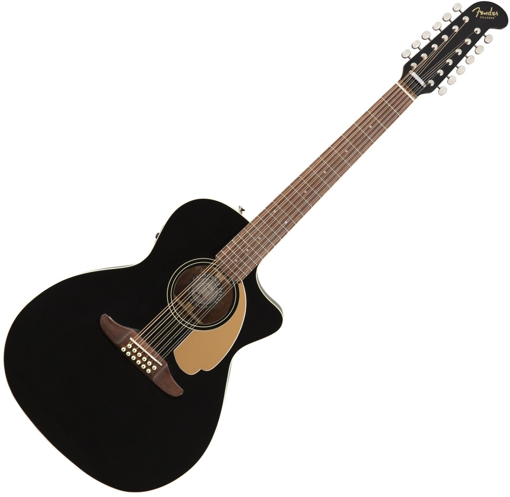 12-string Acoustic-electric Guitar Fender Villager 12 V3 Jetty Black