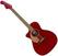 Jumbo elektro-akoestische gitaar Fender Newporter California Player LH Candy Apple Red