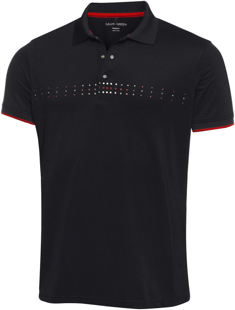 Chemise polo Galvin Green Milo Ventil8 Polo Golf Homme Black/Red/Snow 2XL