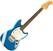 Guitare électrique Fender Squier FSR 60s Competition Mustang Classic Vibe 60s LRL Lake Placid Blue-Olympic White Stripes