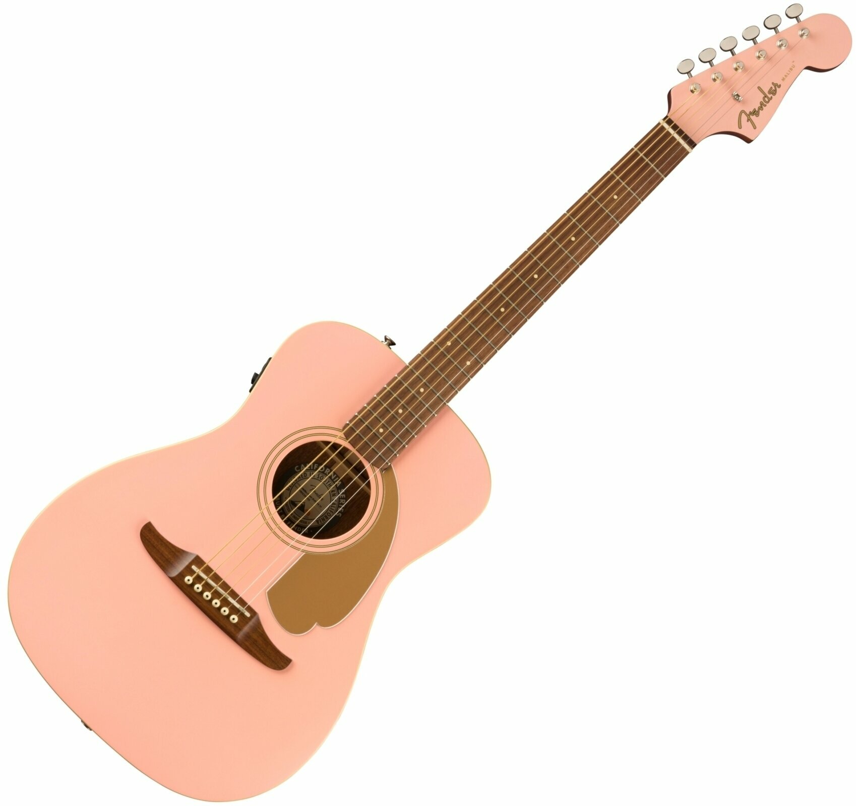 Elektroakustinen kitara Fender Malibu Player WN Shell Pink