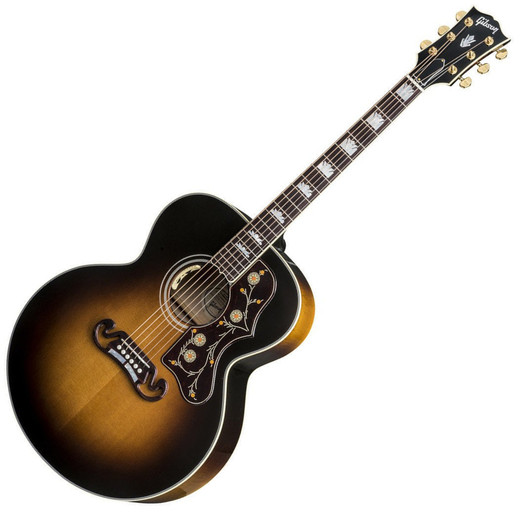 Guitare Jumbo acoustique-électrique Gibson J-200 Standard 2019 Vintage Sunburst