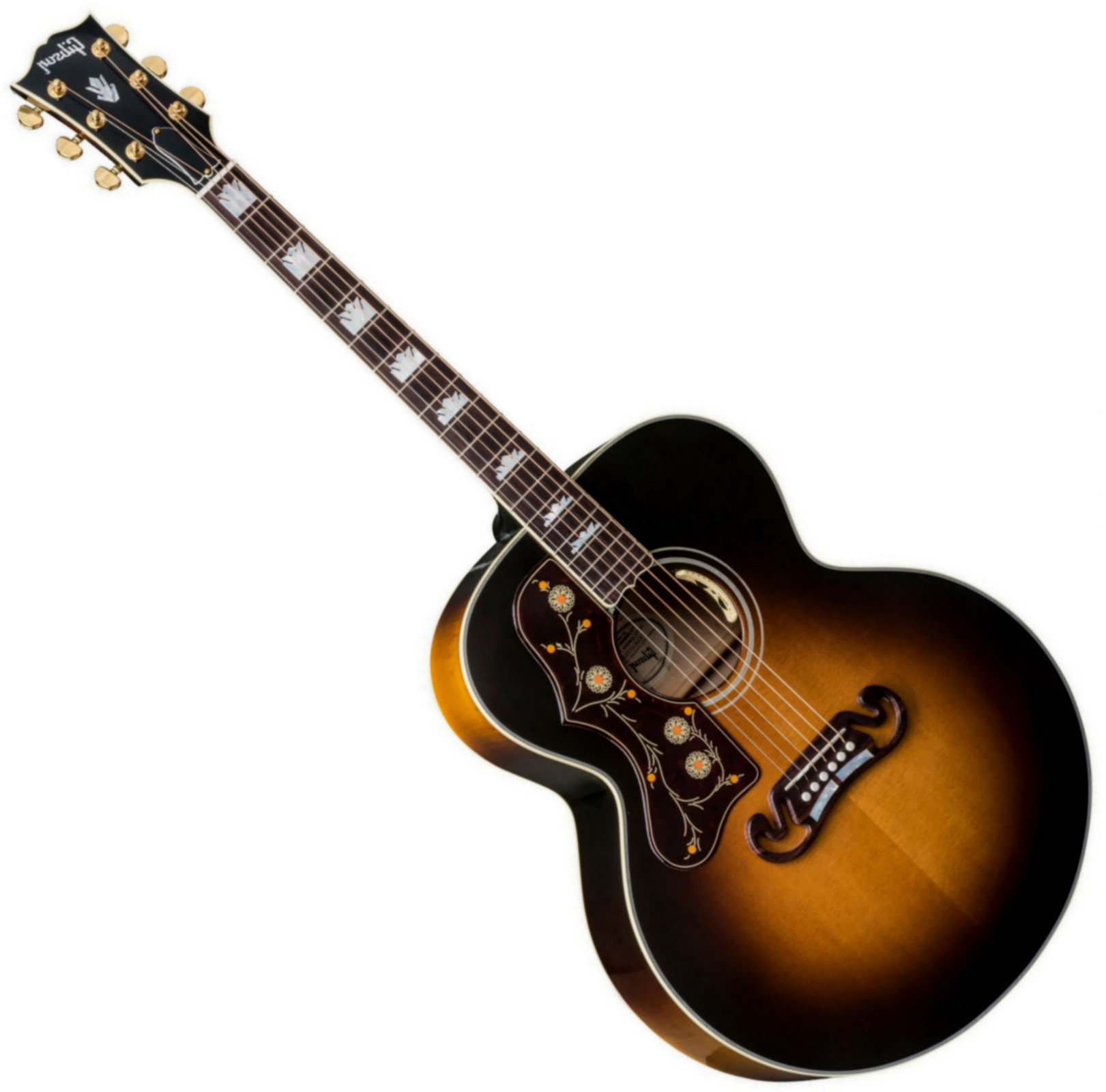Elektroakustická kytara Jumbo Gibson J-200 Standard 2019 Vintage Sunburst Lefty