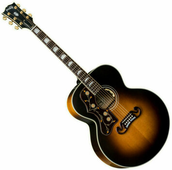 Jumbo elektro-akoestische gitaar Gibson J-200 Standard 2019 Vintage Sunburst Lefty - 1