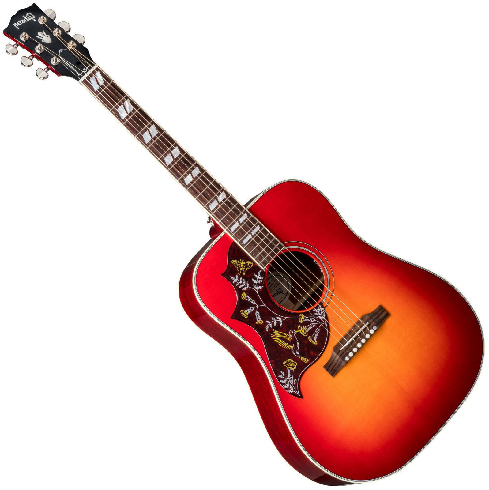 Guitare Dreadnought acoustique-électrique Gibson Hummingbird 2019 Vintage Cherry Sunburst Lefty