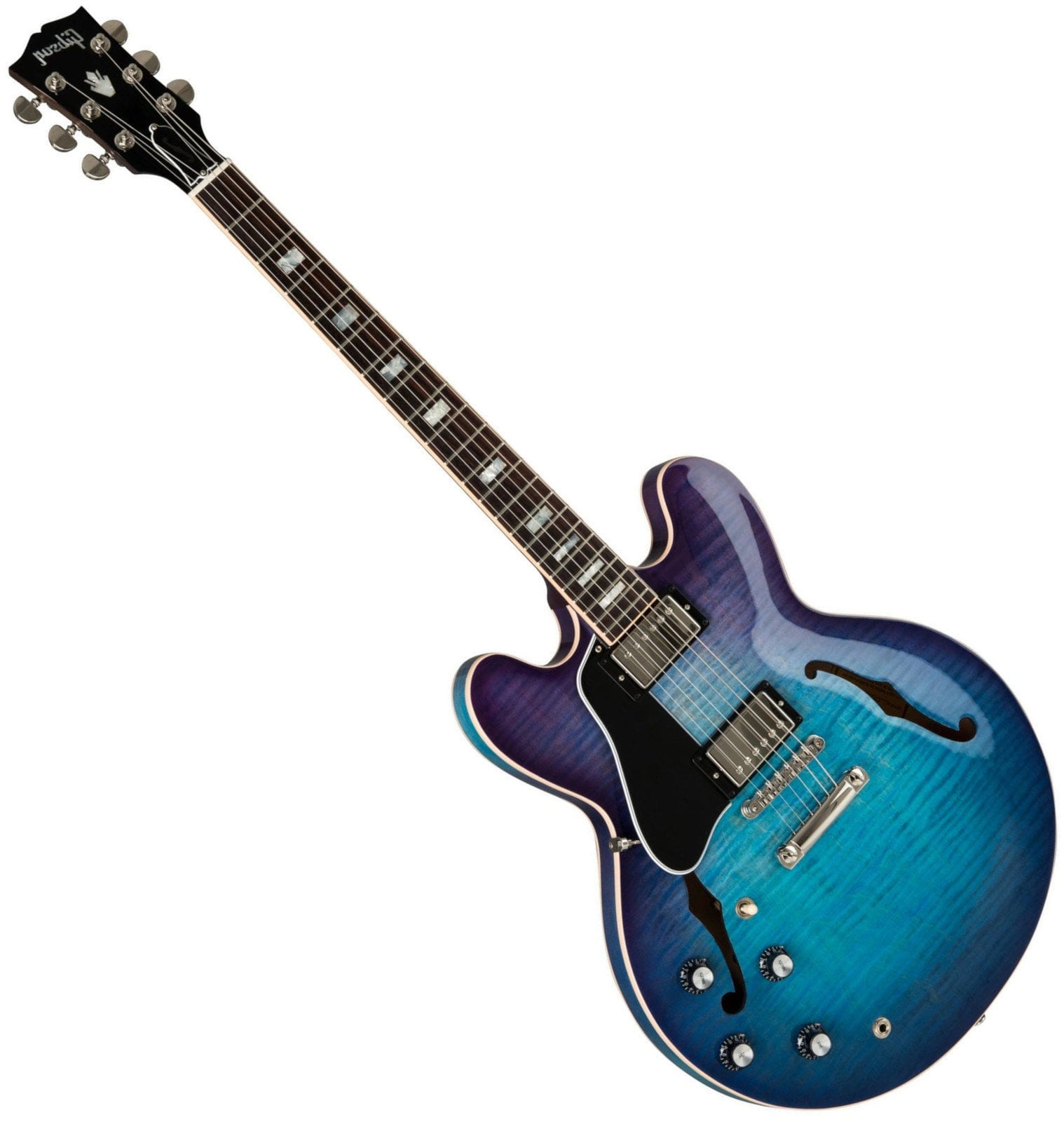 Guitare électrique pour gauchers Gibson ES-335 Figured 2019 Blueberry Burst Lefty