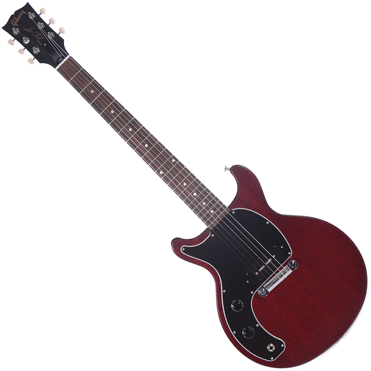 Elektrische gitaar voor linkshandige speler Gibson Les Paul Junior Tribute DC 2019 Worn Cherry Lefty