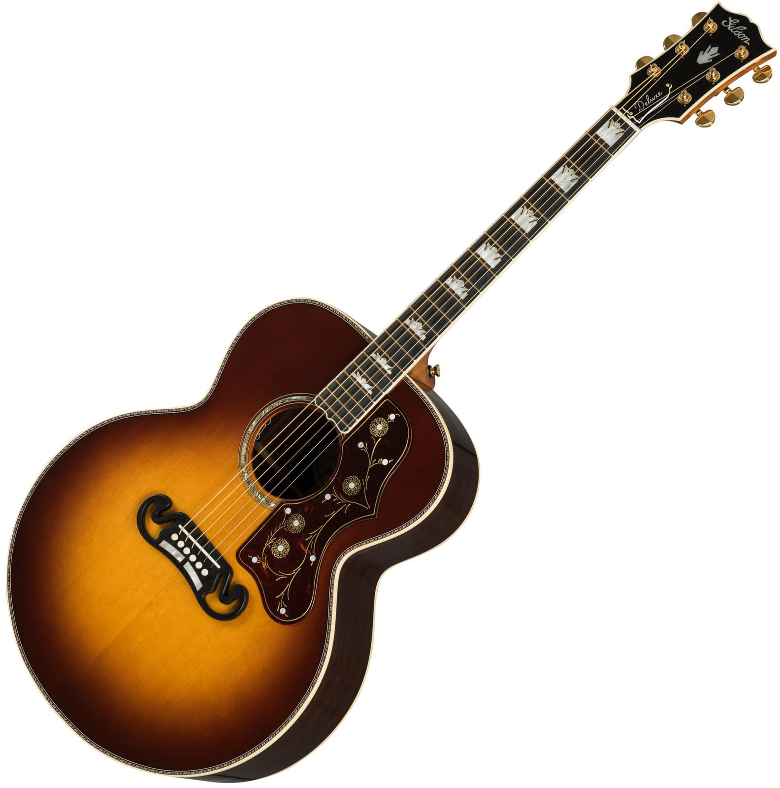 Jumbo elektro-akoestische gitaar Gibson J-200 Deluxe 2019 RW Rosewood Burst