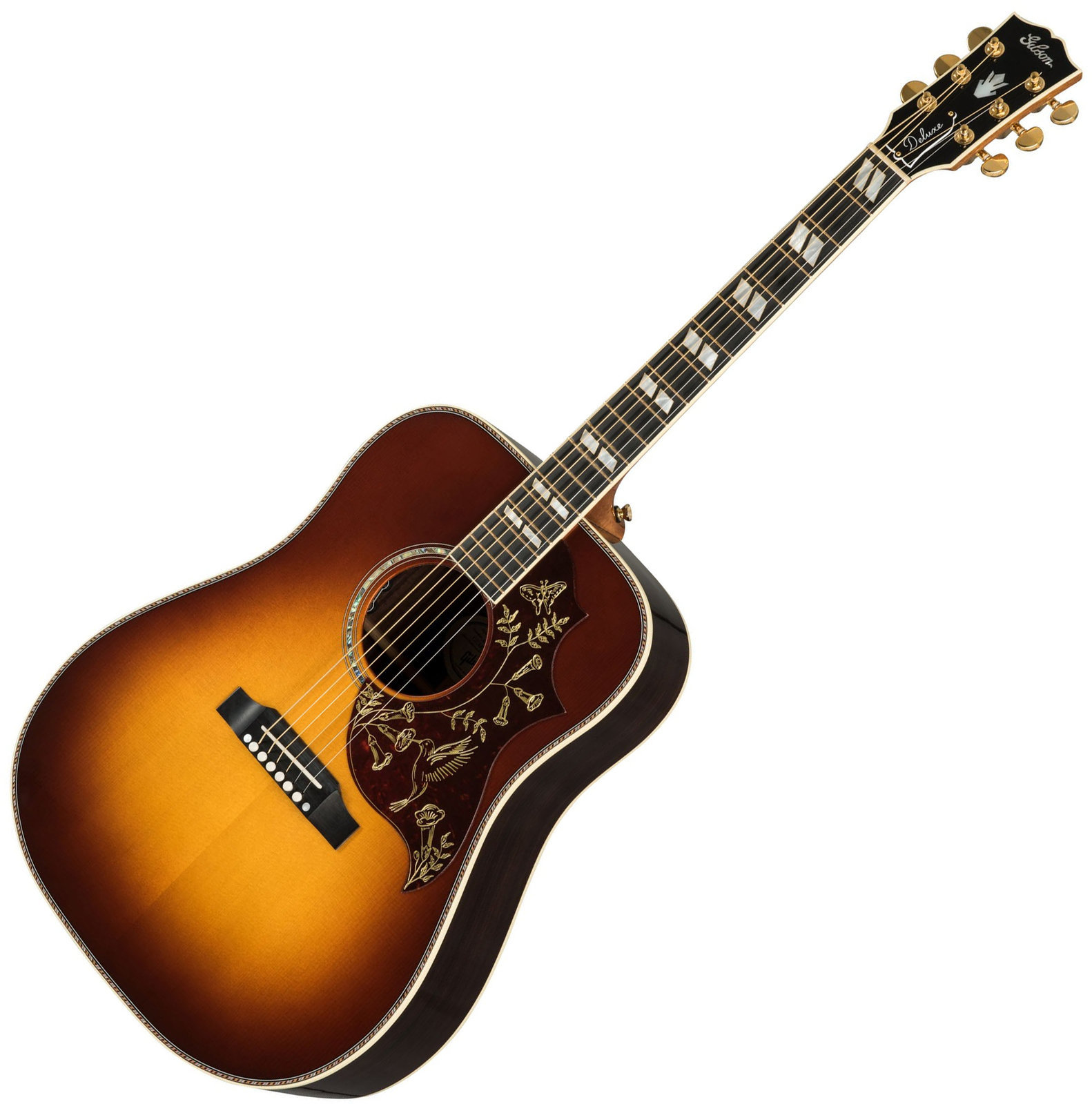 Dreadnought elektro-akoestische gitaar Gibson Hummingbird Deluxe 2019 Rosewood Burst