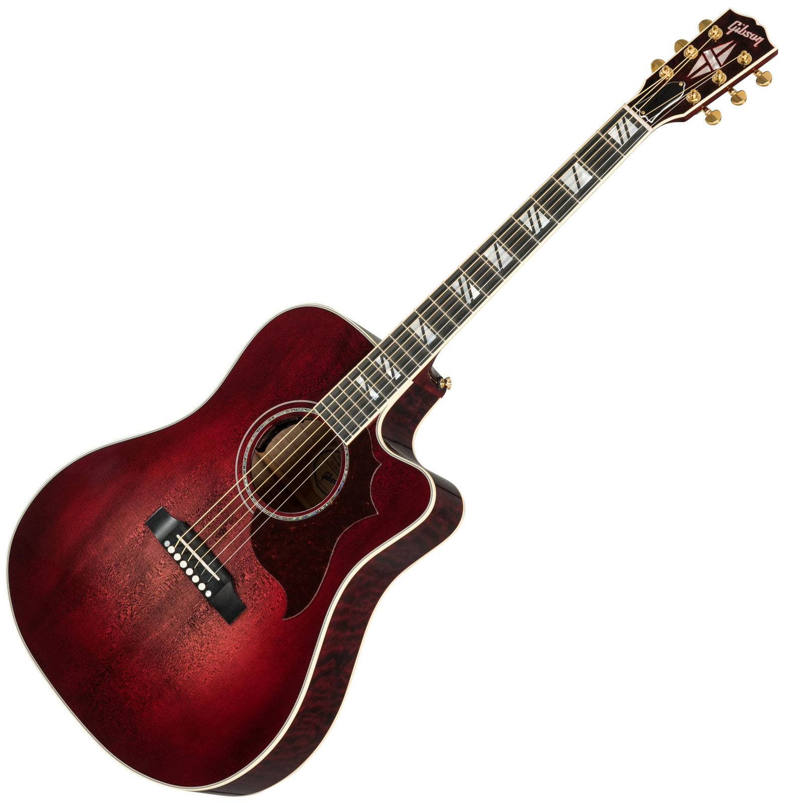 Guitare Dreadnought acoustique-électrique Gibson Hummingbird Chroma 2019 Black Cherry